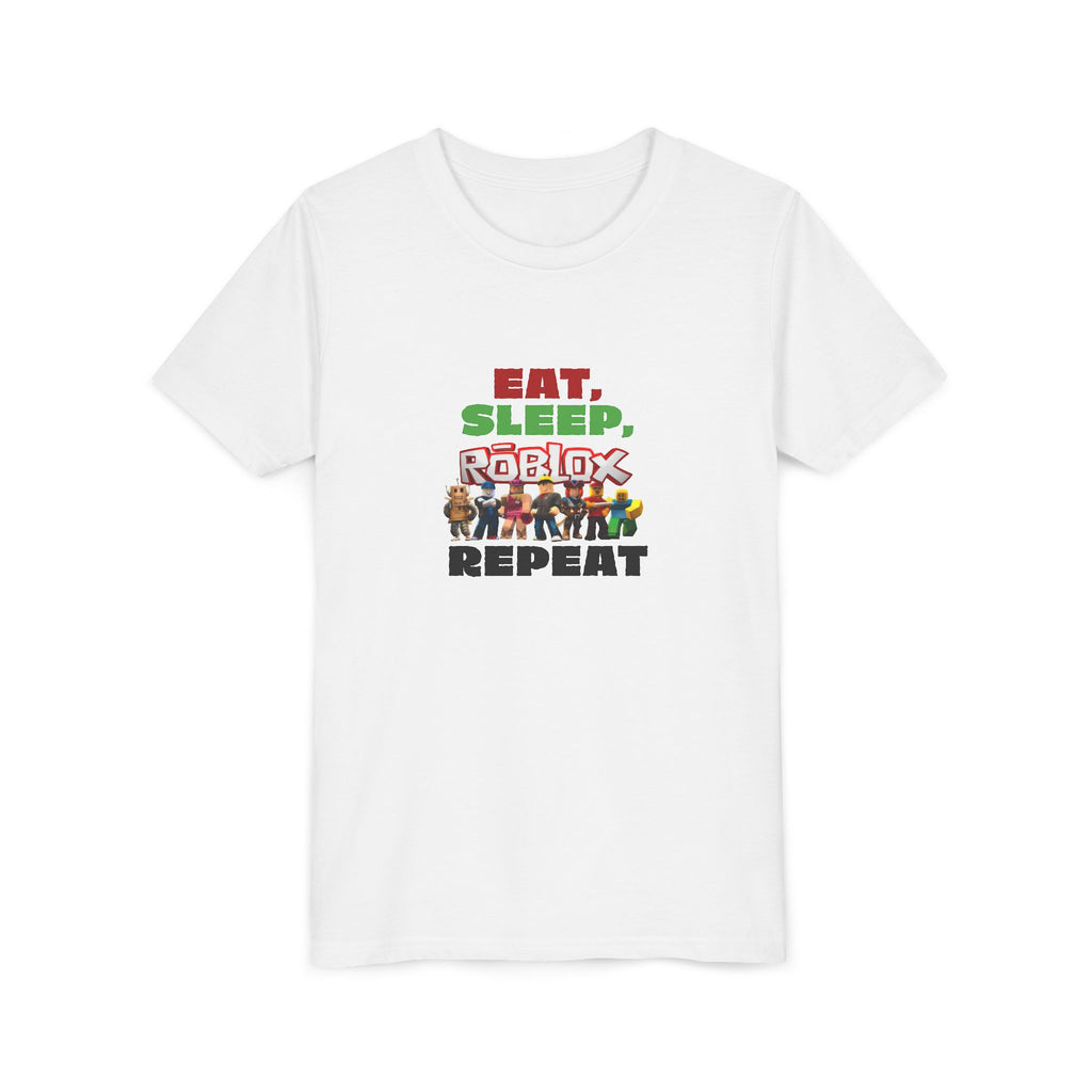 Eat Sleep Roblox Repeat Youth Tee | Kids Gaming Shirt