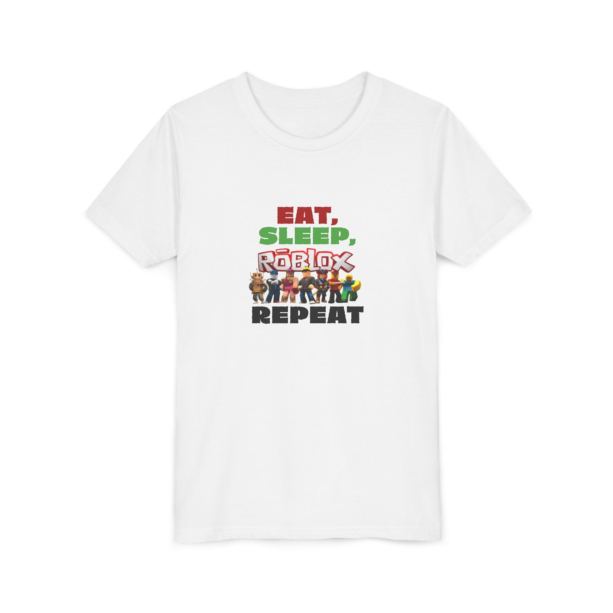 Eat Sleep Roblox Repeat Youth Tee | Kids Gaming Shirt