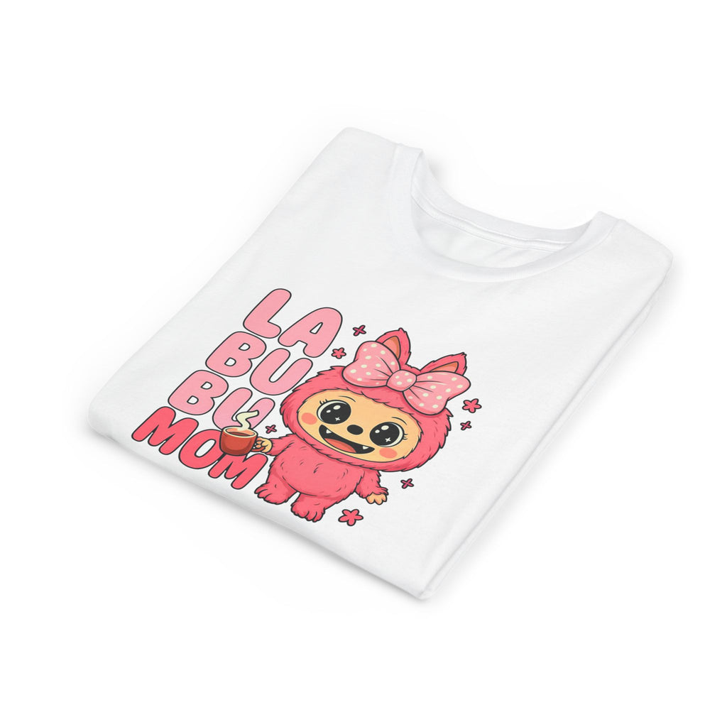 La Bubu Mom sloth character Youth Tee | cute pink bow baby sloth design